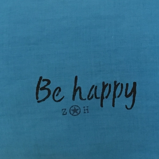 housse de coussin be happy bleu