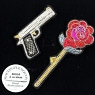 broche brodée main gun and rose Macon et Lesquoy geneve le Colibry concept store